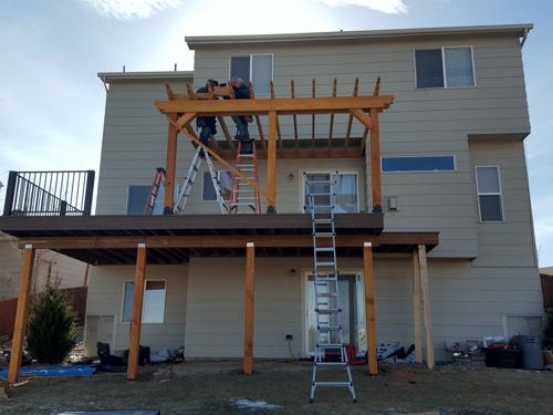 Building a new deck with pergola and composite decking